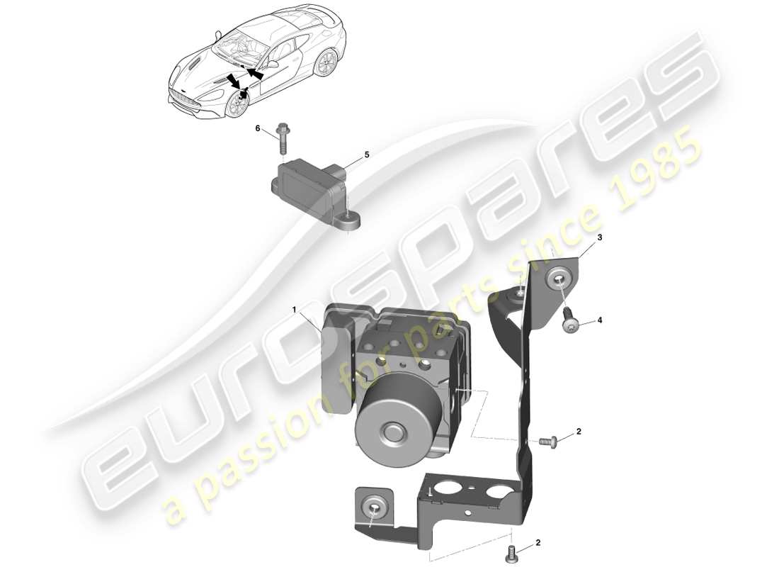 eine teilezeichnung aus dem aston martin vanquish (2014) teilekatalog