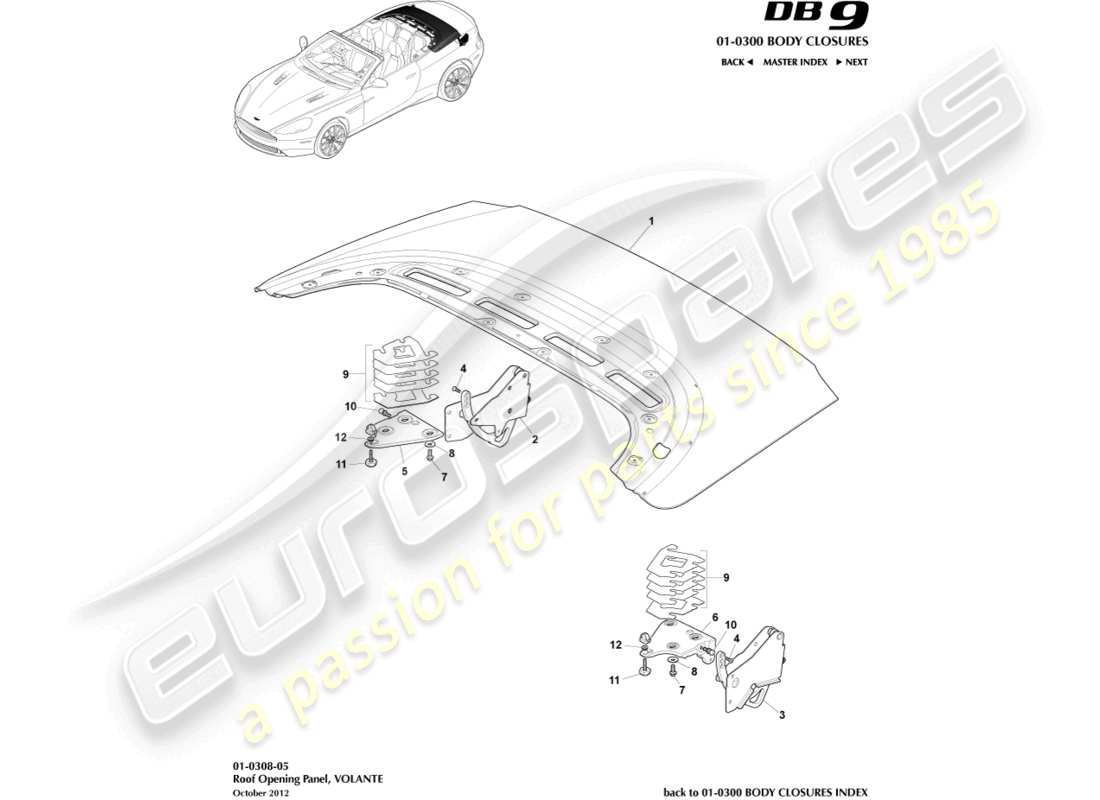 TEILEDIAGRAMME AUS DEM ASTON MARTIN DB9 TEILEKATALOG ANZEIGEN ein teilediagramm aus dem teilekatalog aston martin db9