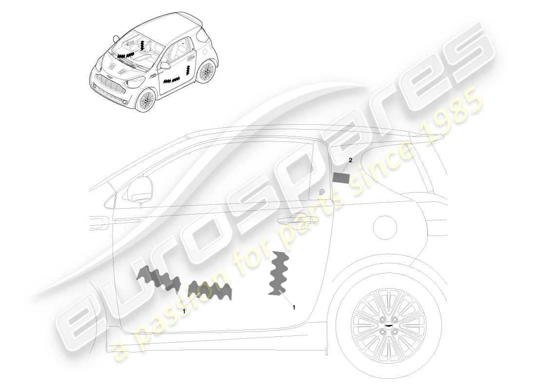 ein teilediagramm aus dem teilekatalog aston martin cygnet
