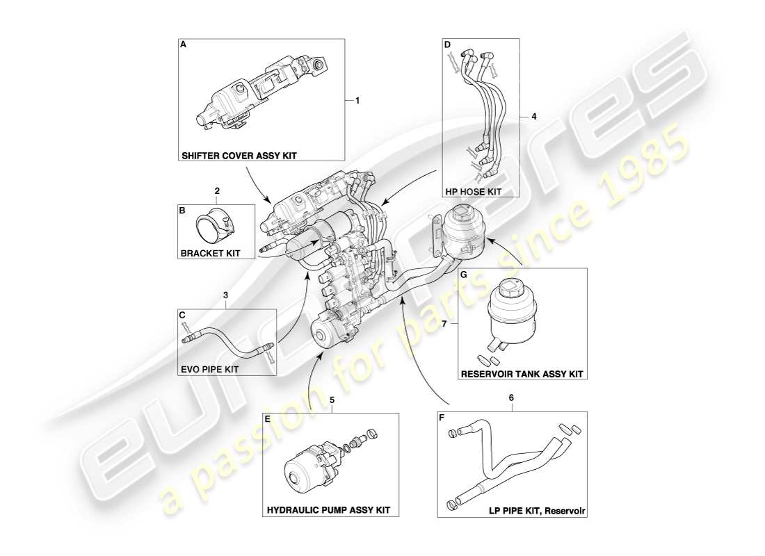 aston martin v8 vantage (2005) sportshift-kits, 6 spd ersatzteildiagramm