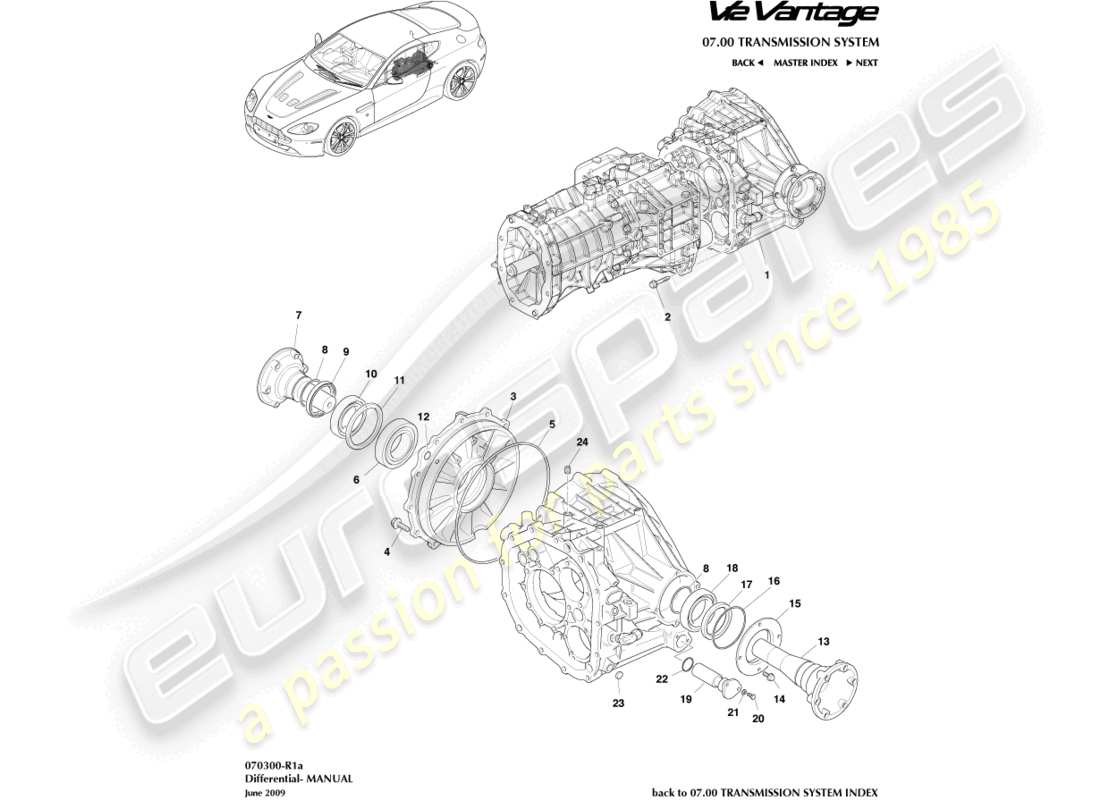 aston martin v12 vantage (2012) differential teilediagramm