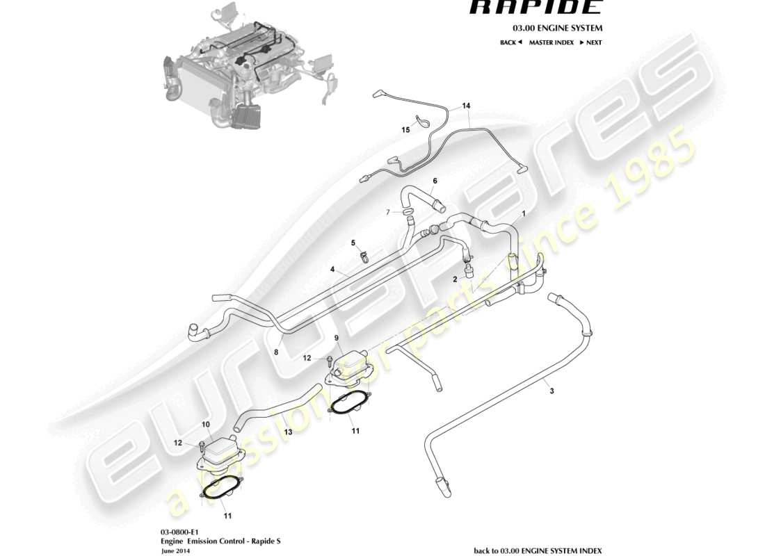 aston martin rapide (2011) emission control teilediagramm