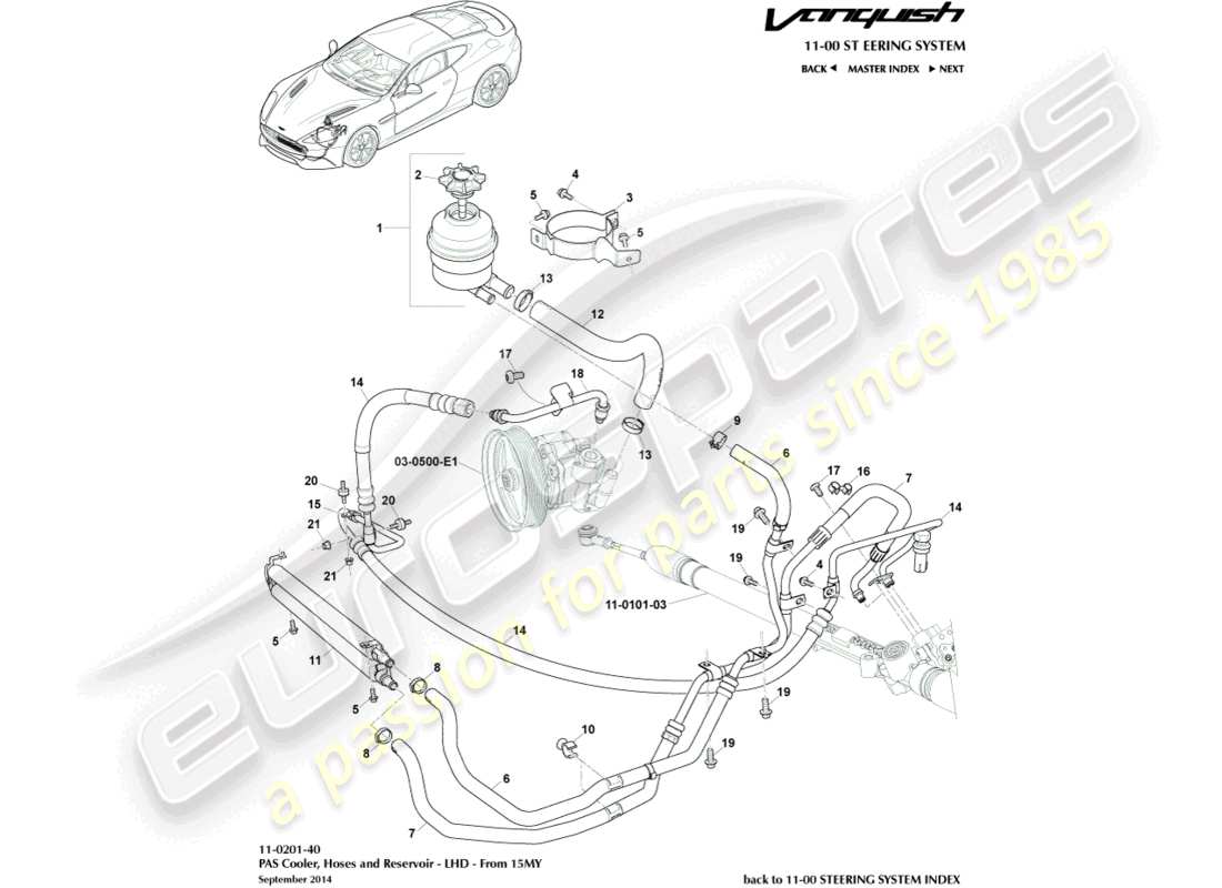 aston martin vanquish (2017) pas-schläuche, lhd 15my auf ersatzteildiagramm