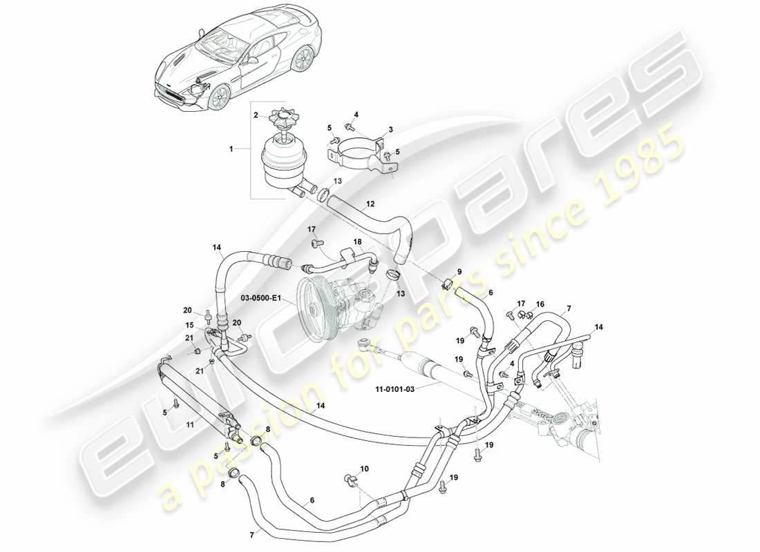 aston martin vanquish (2013) pas-schläuche, lhd 15my auf ersatzteildiagramm