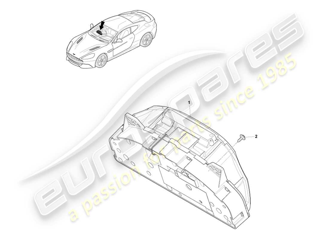 aston martin vanquish (2014) instrumentenkombination ersatzteildiagramm