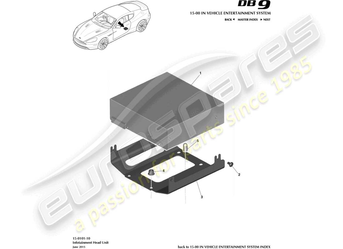 aston martin db9 (2014) ice-steuergerät, 16my im ersatzteildiagramm