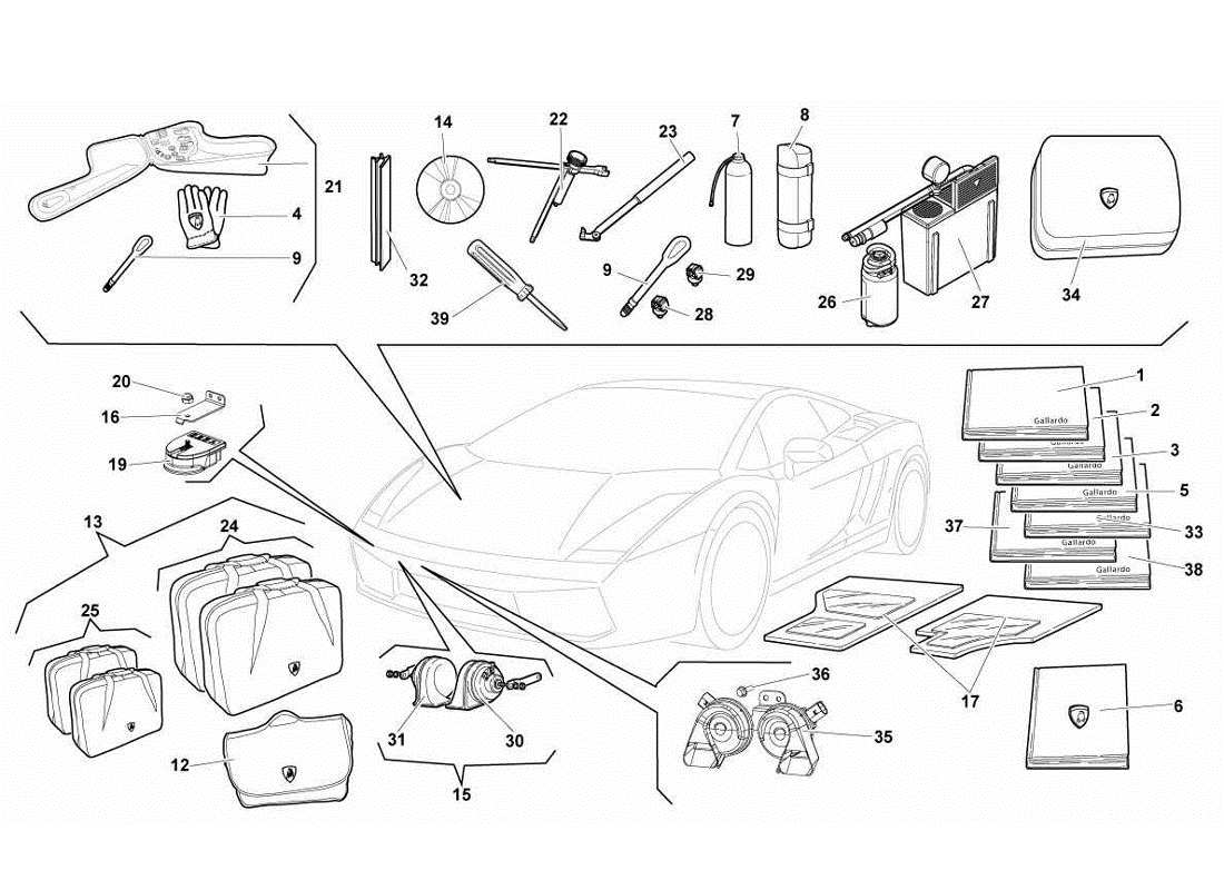 LAMBORGHINI GALLARDO LP570-4S PERFORM ZUBEHÖR TEILEDIAGRAMM lamborghini gallardo lp570-4s perform zubehör teilediagramm