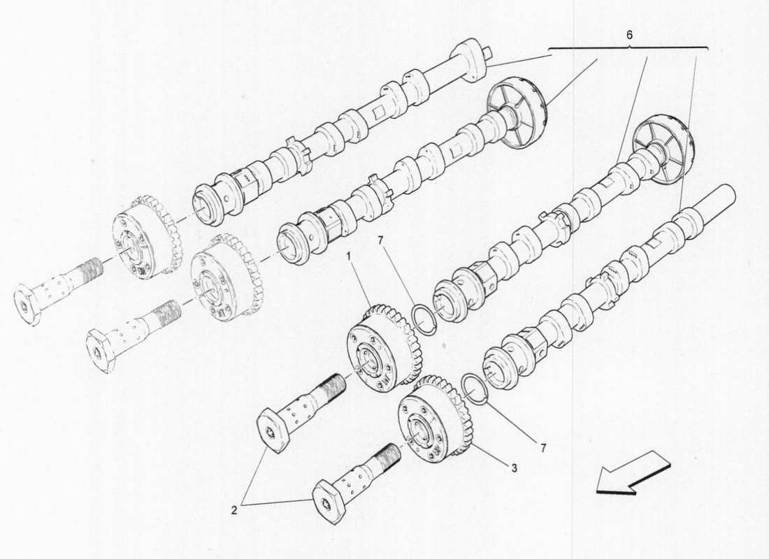 maserati qtp. v6 3.0 bt 410bhp 2015 teilediagramm für linke zylinderkopfwellen