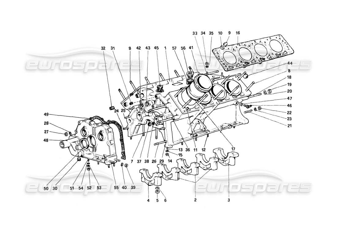 ferrari mondial 8 (1981) kurbelgehäuse-teilediagramm