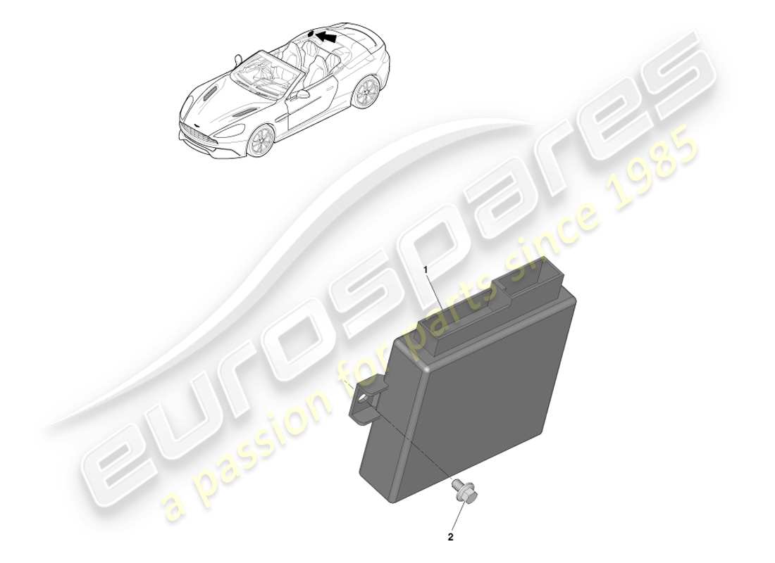 aston martin vanquish (2014) teilediagramm des dachsteuermoduls