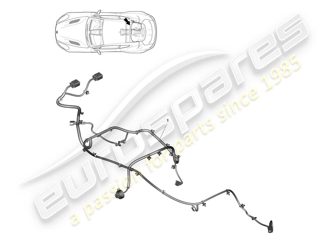 aston martin vanquish (2014) teilediagramm des getriebekabelbaums