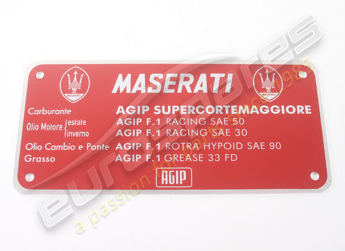 neue maserati agip supercortemaggiore-platte. teilenummer mpl001 (1)