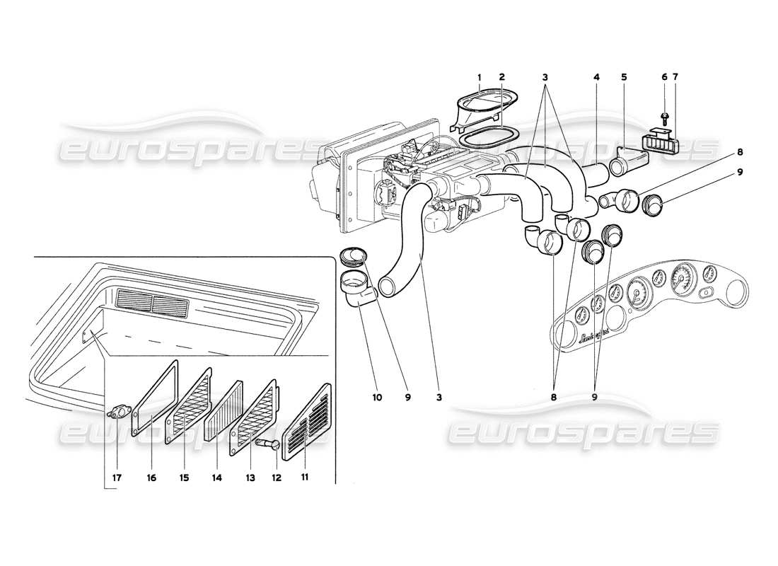 lamborghini diablo 6.0 (2001) klimatisierung (gültig für gb und australien – märz 2001) teilediagramm