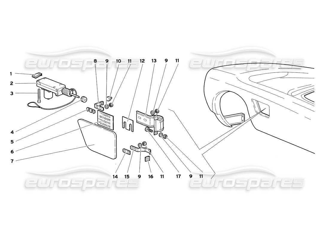 lamborghini diablo sv (1999) tankdeckel (gültig für usa und kanada – juli 1999) teilediagramm