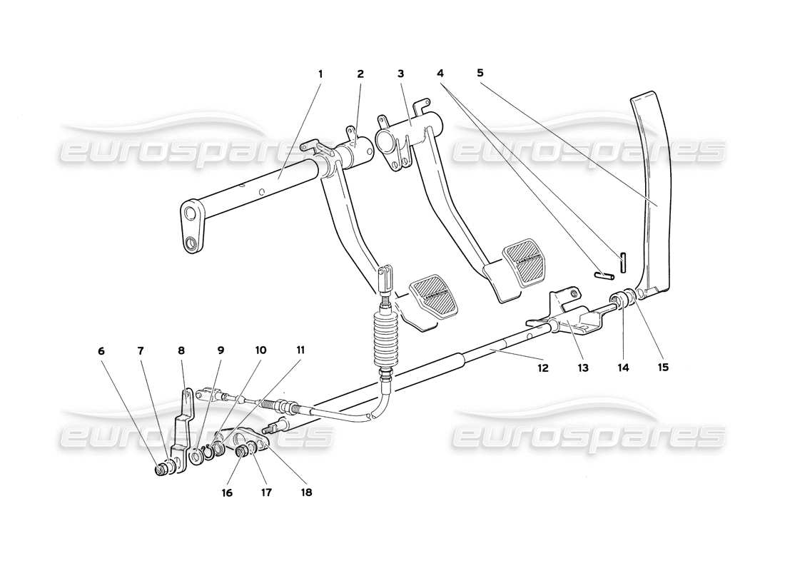 lamborghini diablo sv (1999) pedale (gültig für gb und australien – juli 1999) teilediagramm