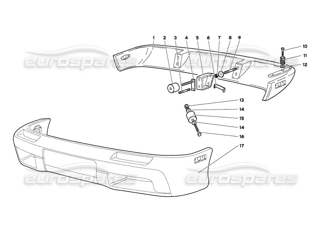 lamborghini diablo 6.0 (2001) stoßfänger (gültig für gb und australien – märz 2001) teilediagramm