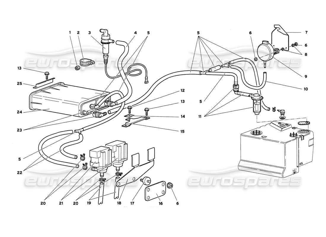 lamborghini diablo 6.0 (2001) kraftstoffsystem (gültig für usa und kanada – märz 2001) teilediagramm