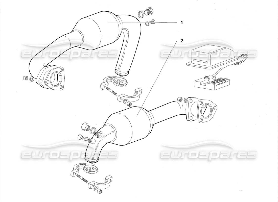 lamborghini diablo roadster (1998) abgasanlage (gültig für usa und kanada 1998) teilediagramm