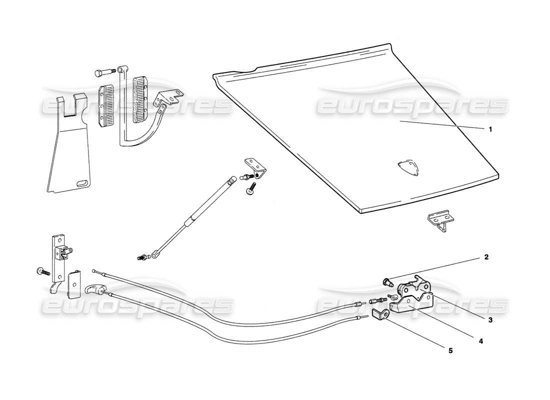 lamborghini diablo 6.0 (2001) motorhaube (gültig für gb und australien – märz 2001) teilediagramm