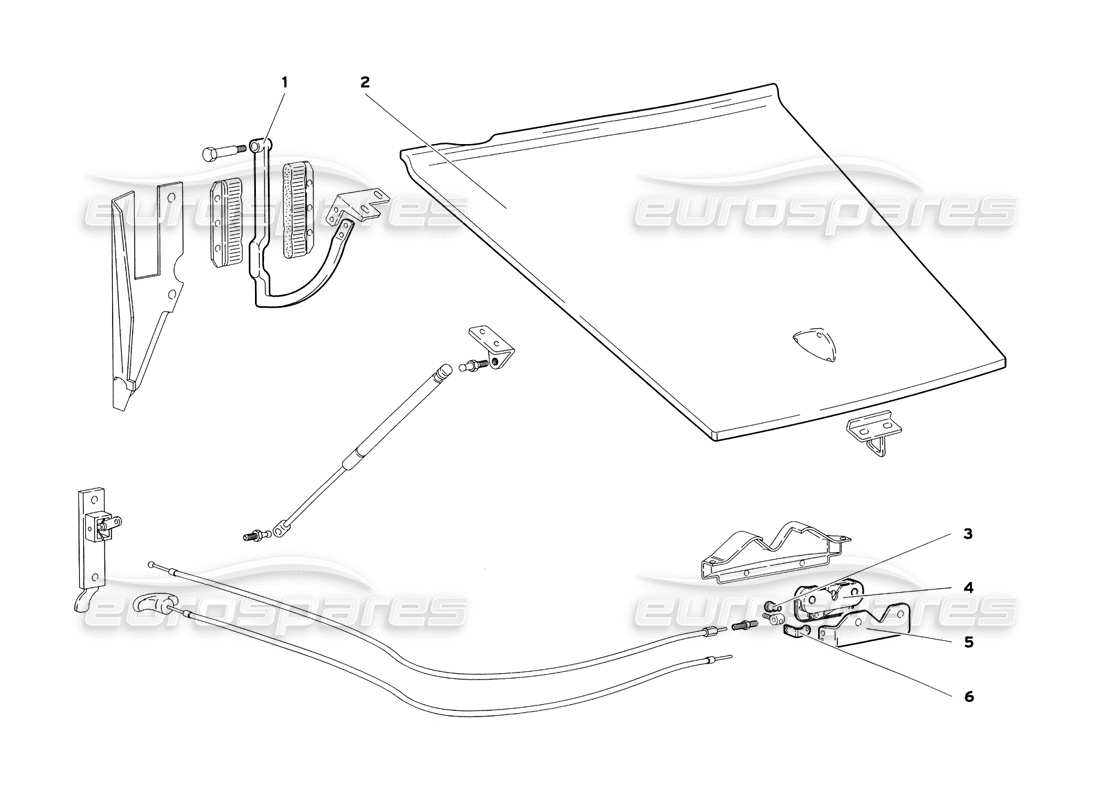 lamborghini diablo sv (1999) motorhaube (gültig für gb und australien – juli 1999) teilediagramm