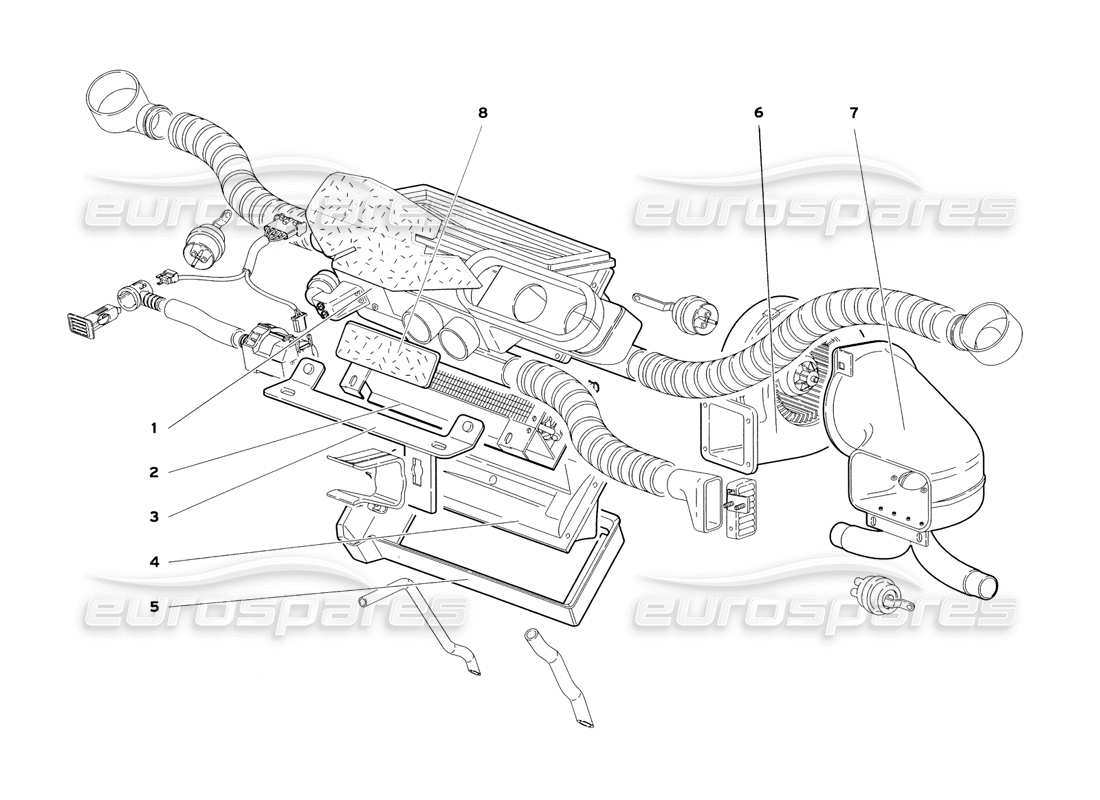 lamborghini diablo sv (1999) klimakontrolle (gültig für gb und australien - juli 1999) teilediagramm