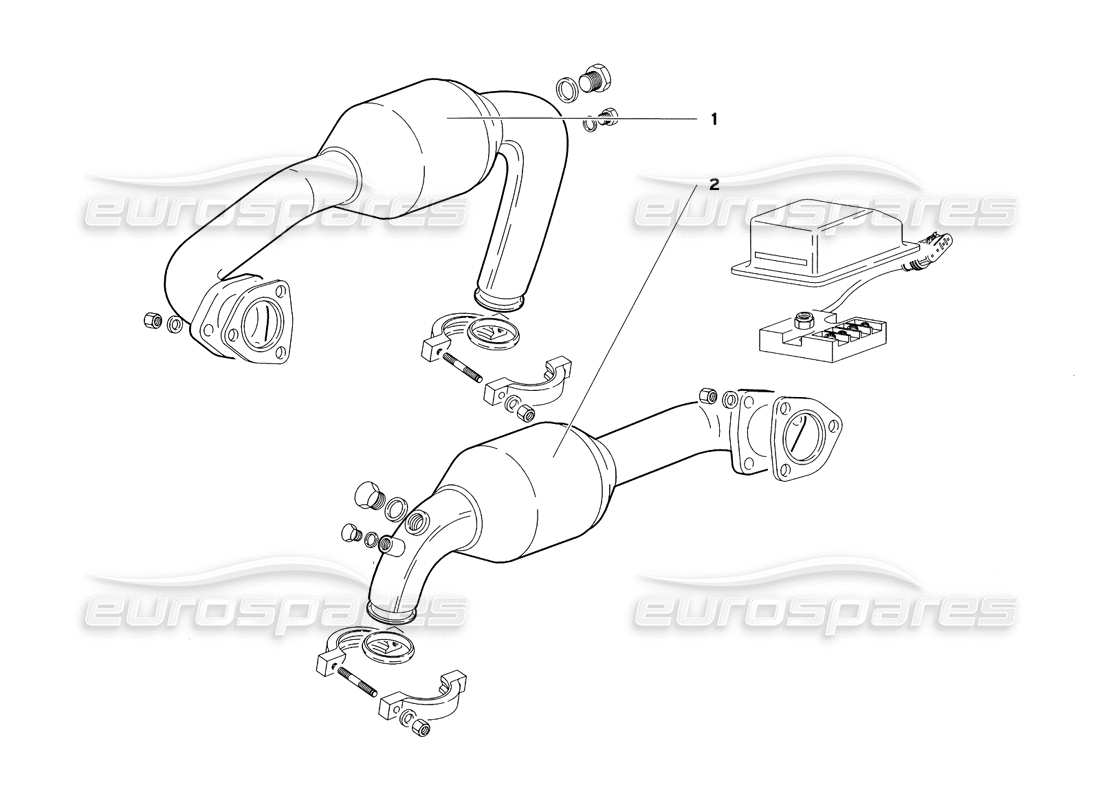 lamborghini diablo sv (1999) abgassystem (gültig für usa und kanada - juli 1999) teilediagramm