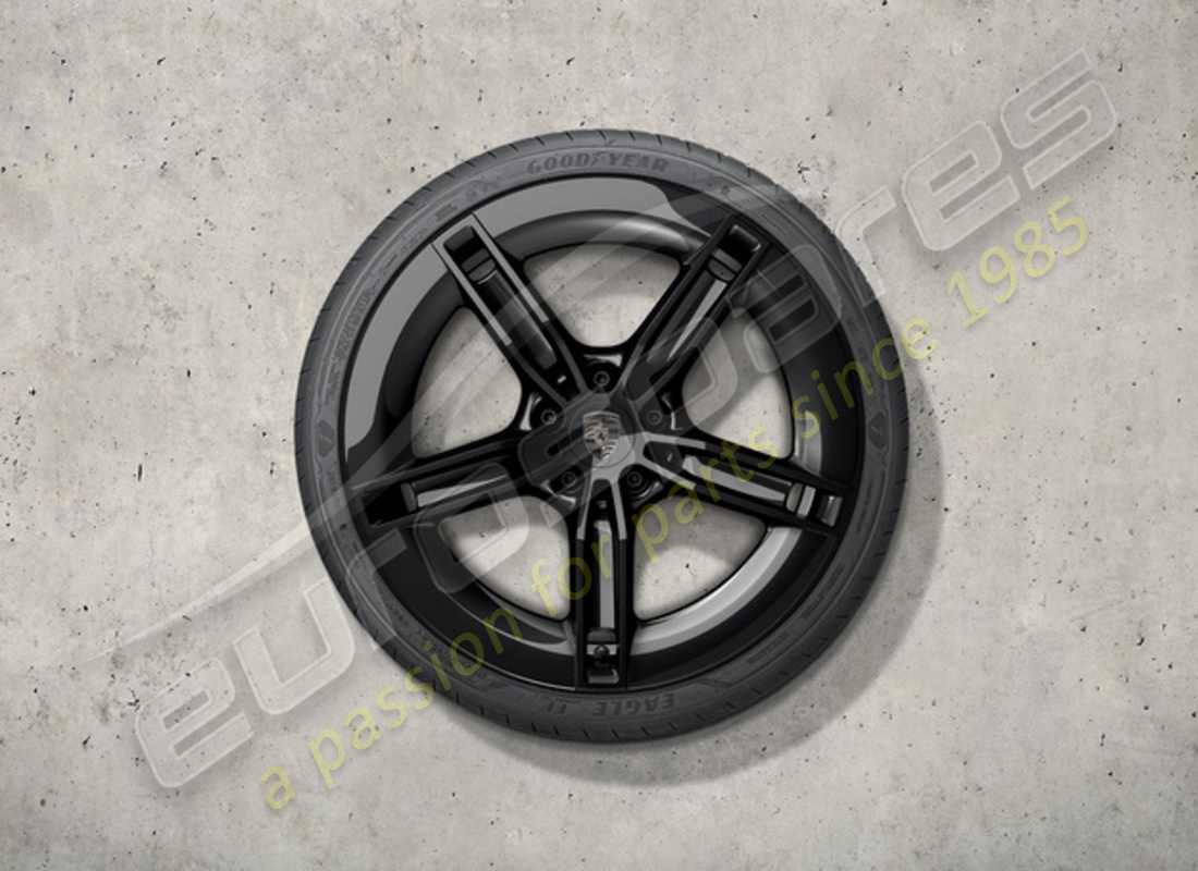 neu porsche 21-inch mission e design sommerradsatz - schwarz (hochglanz) lackiert. teilenummer 9j1073663kb (1)