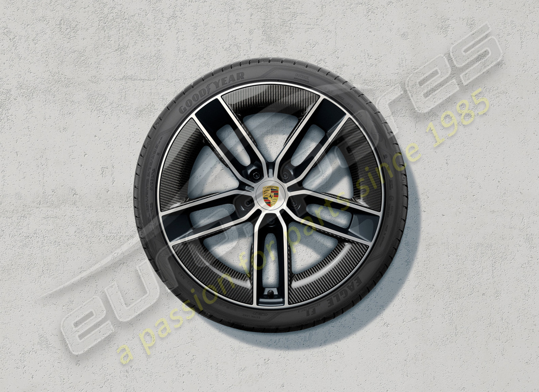 neu porsche 20/21-inch carrera exclusive design sommer radsatz mit carbon-blättern. teilenummer 992044665p (1)