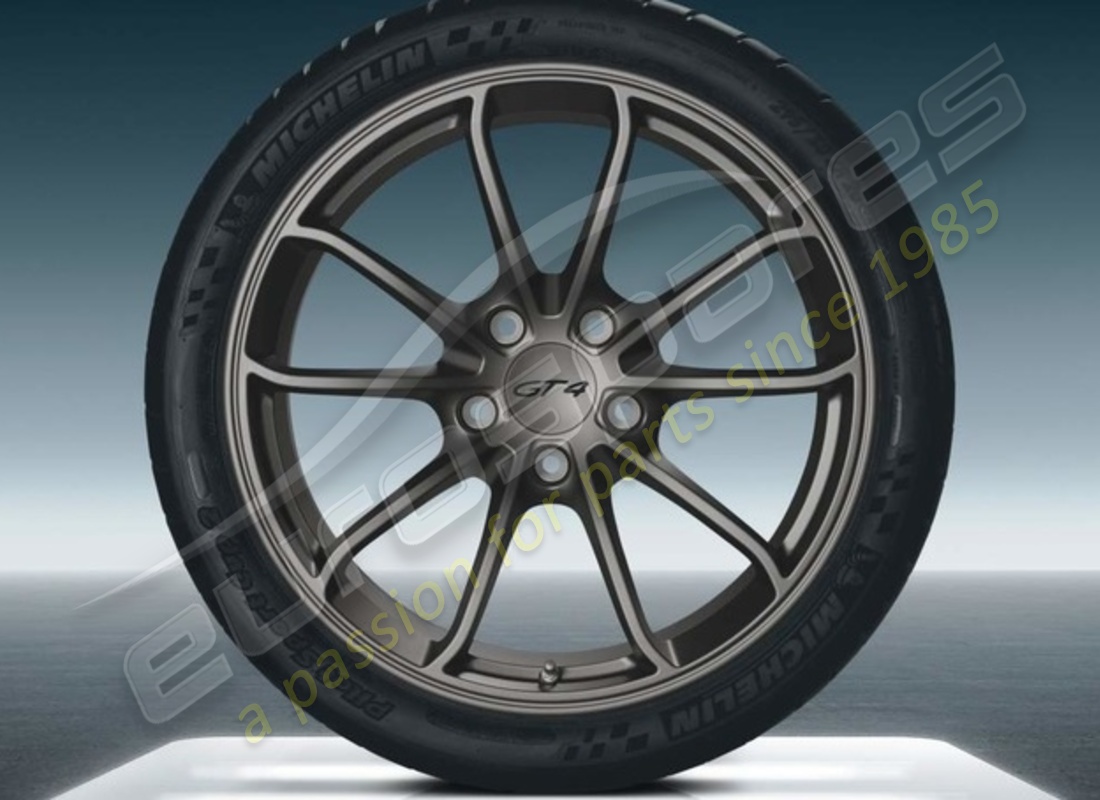neu porsche 20-inch gt4 set aus räder - in platin (satinglanz). teilenummer 98104460302 (1)