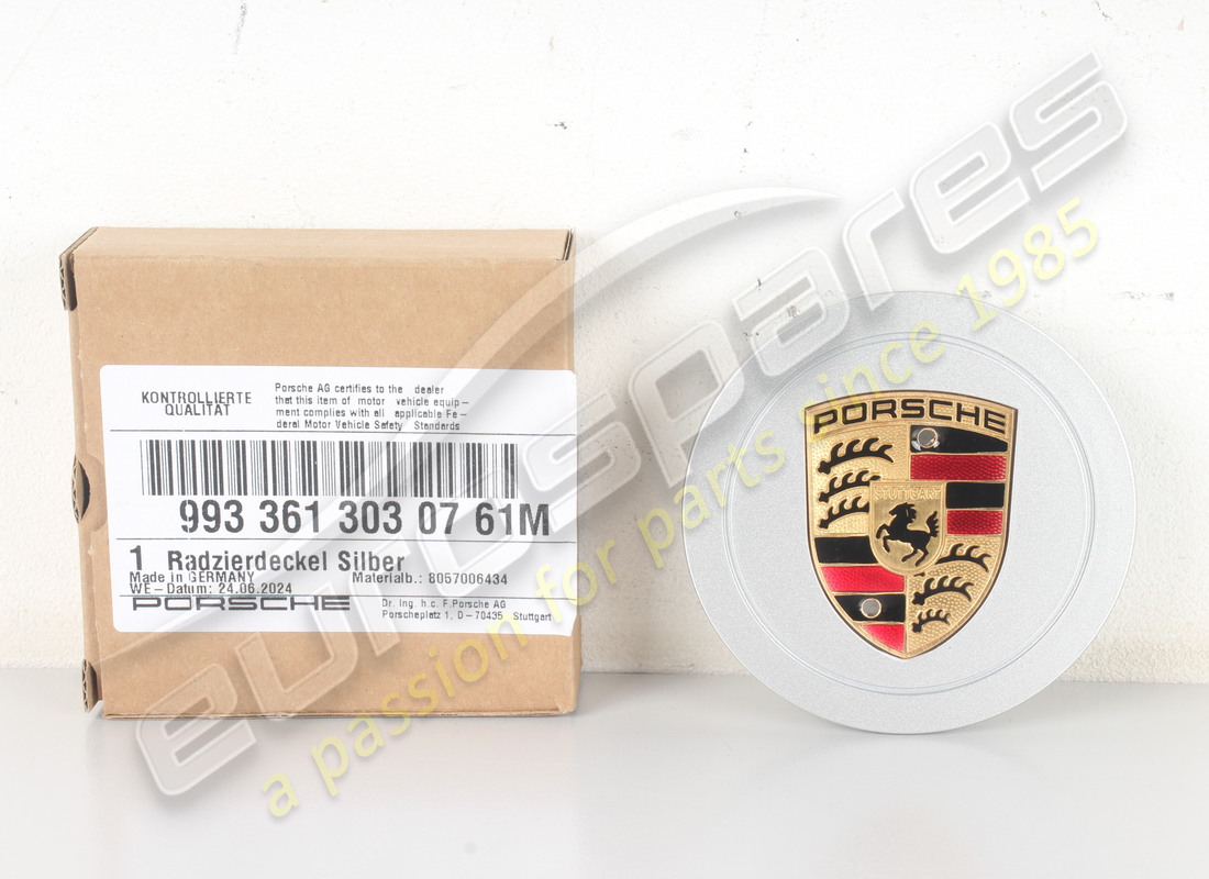 neue porsche radkappe - porsche wappen - d >>- mj 1996 silber. teilenummer 9933613030761m (3)