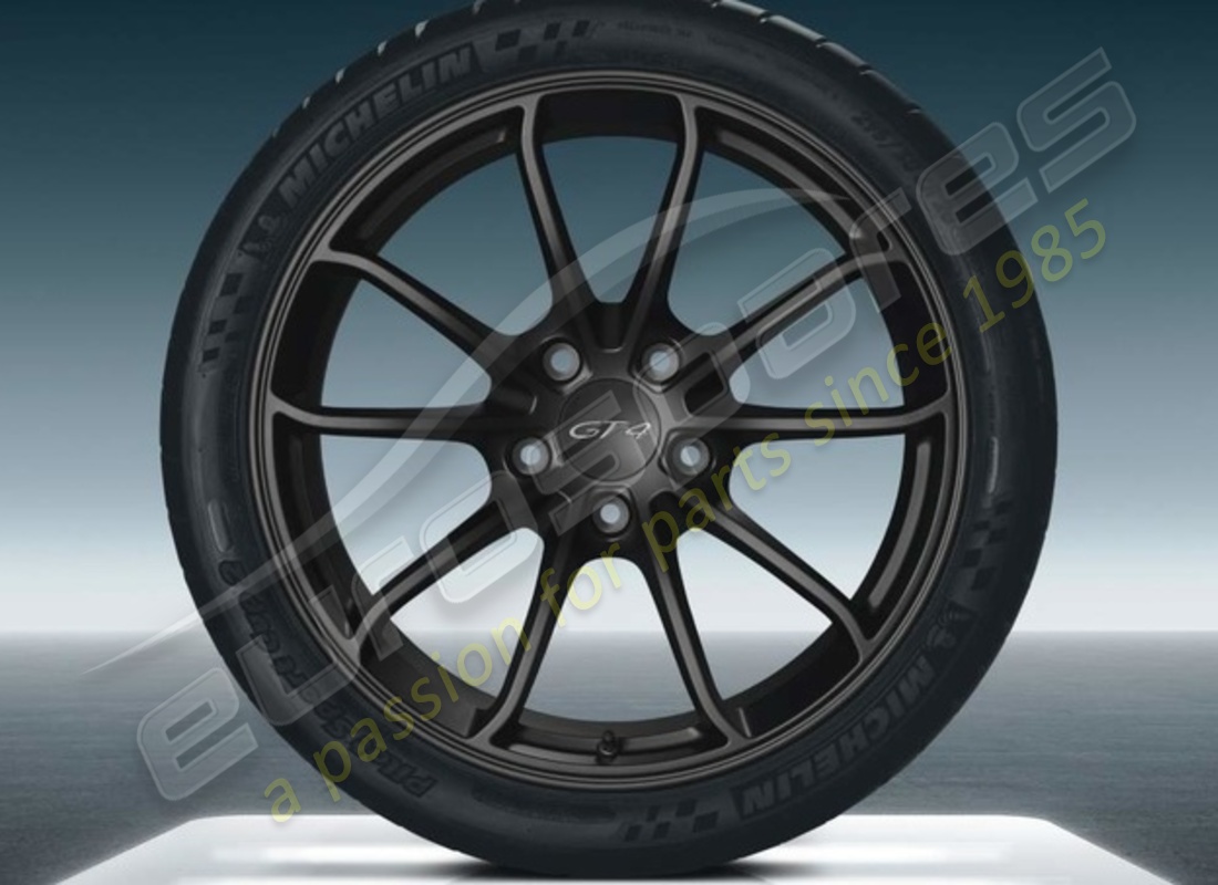 neu porsche 20-inch gt4 radsatz - in schwarz (satinglänzend). teilenummer 98104460301 (1)