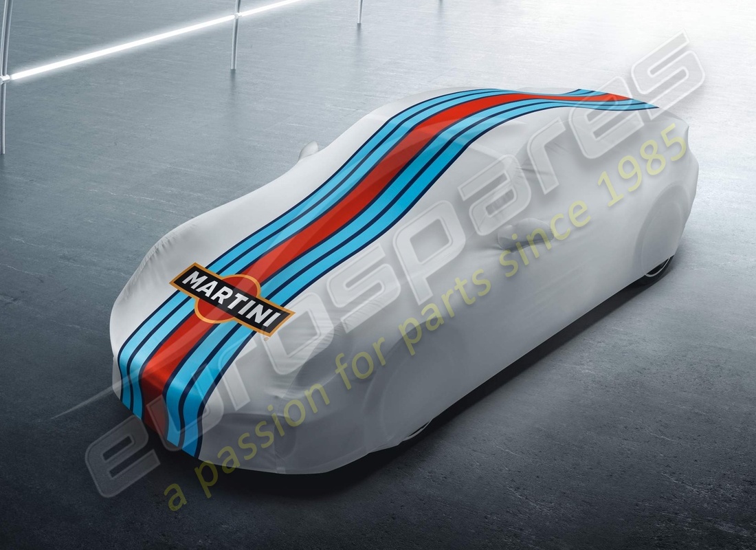 neue porsche indoor-autoabdeckung im martini racing-design. teilenummer 99104400036 (1)