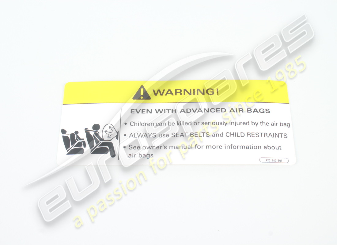 neues lamborghini etikett, airbag. teilenummer 470010501 (1)