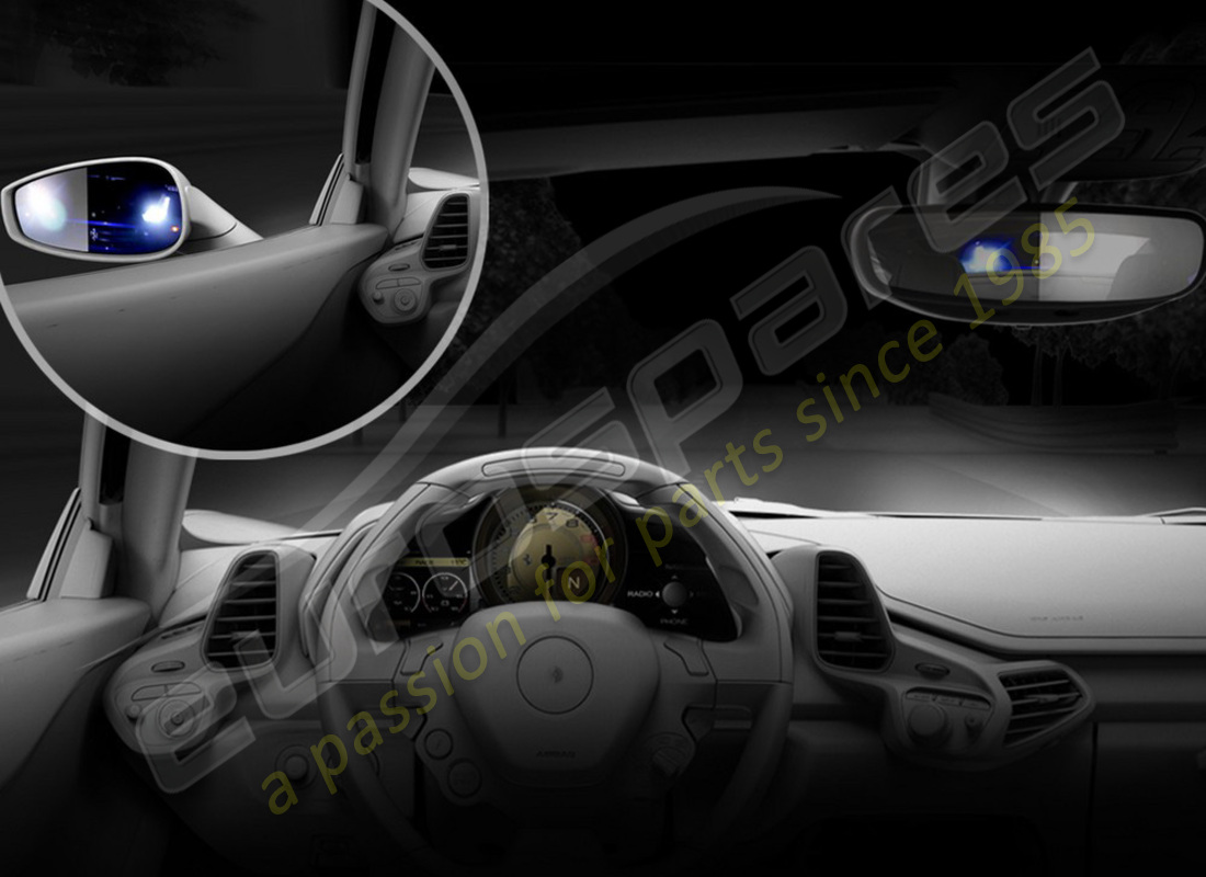 NEUES Ferrari ELEKTROCHROMES SPIEGEL-KIT. TEILENUMMER 70003075 (1)