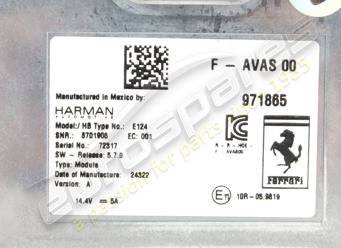 gebraucht ferrari ecu avas. teilenummer 971865 (2)