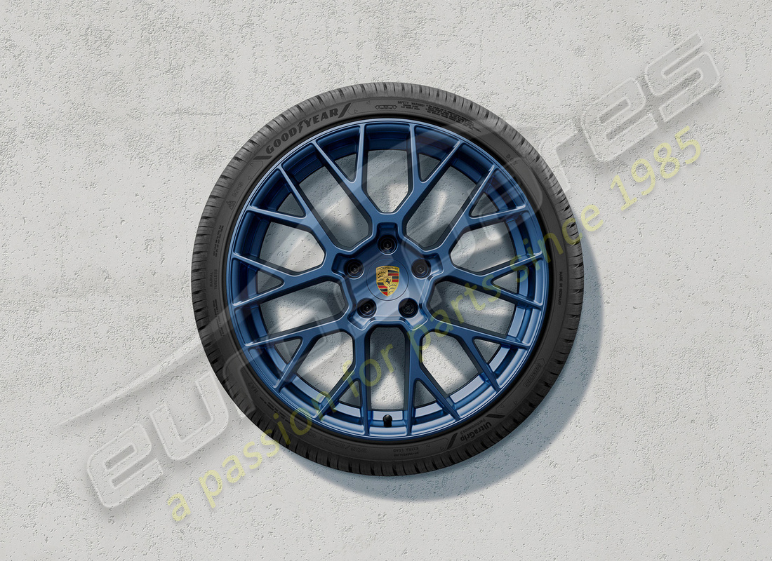 neu porsche 20/21-inch rs spyder design winterradsatz, indigoblau lackiert. teilenummer 992044631g (1)
