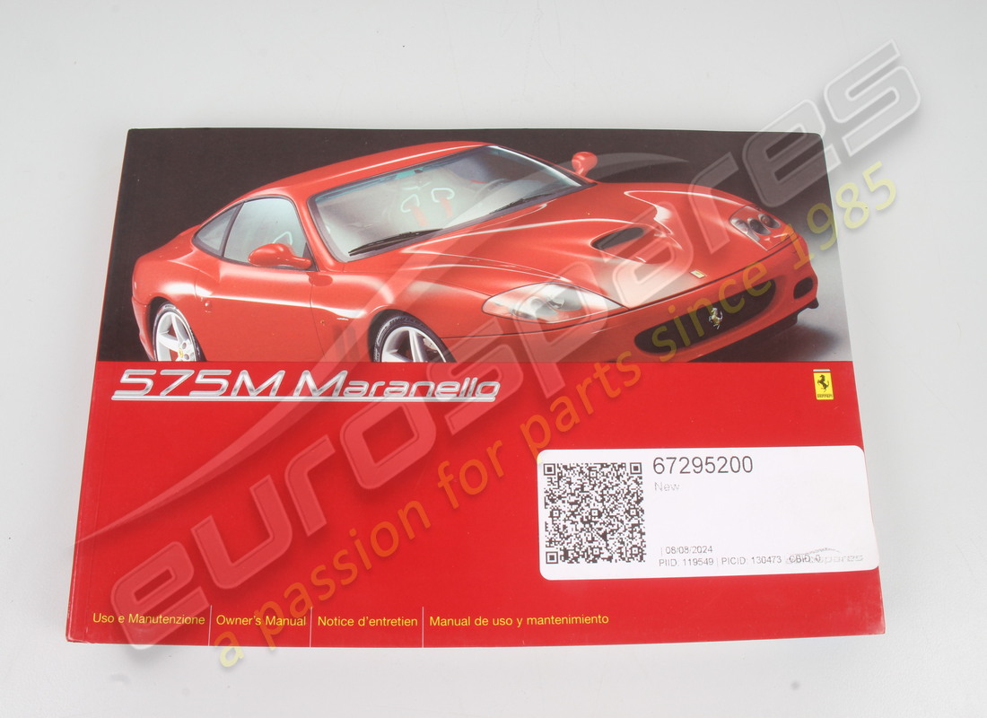 neues ferrari bedienungsanleitung. teilenummer 67295200 (1)