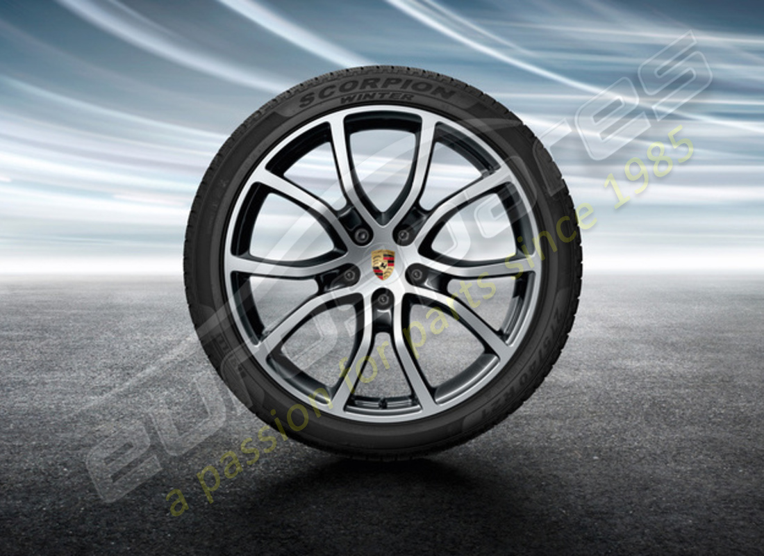 neu porsche 21 zoll cayenne exklusives design winterradsatz - lackiert in schwarz (hochglanz). teilenummer 9y0044615l (1)