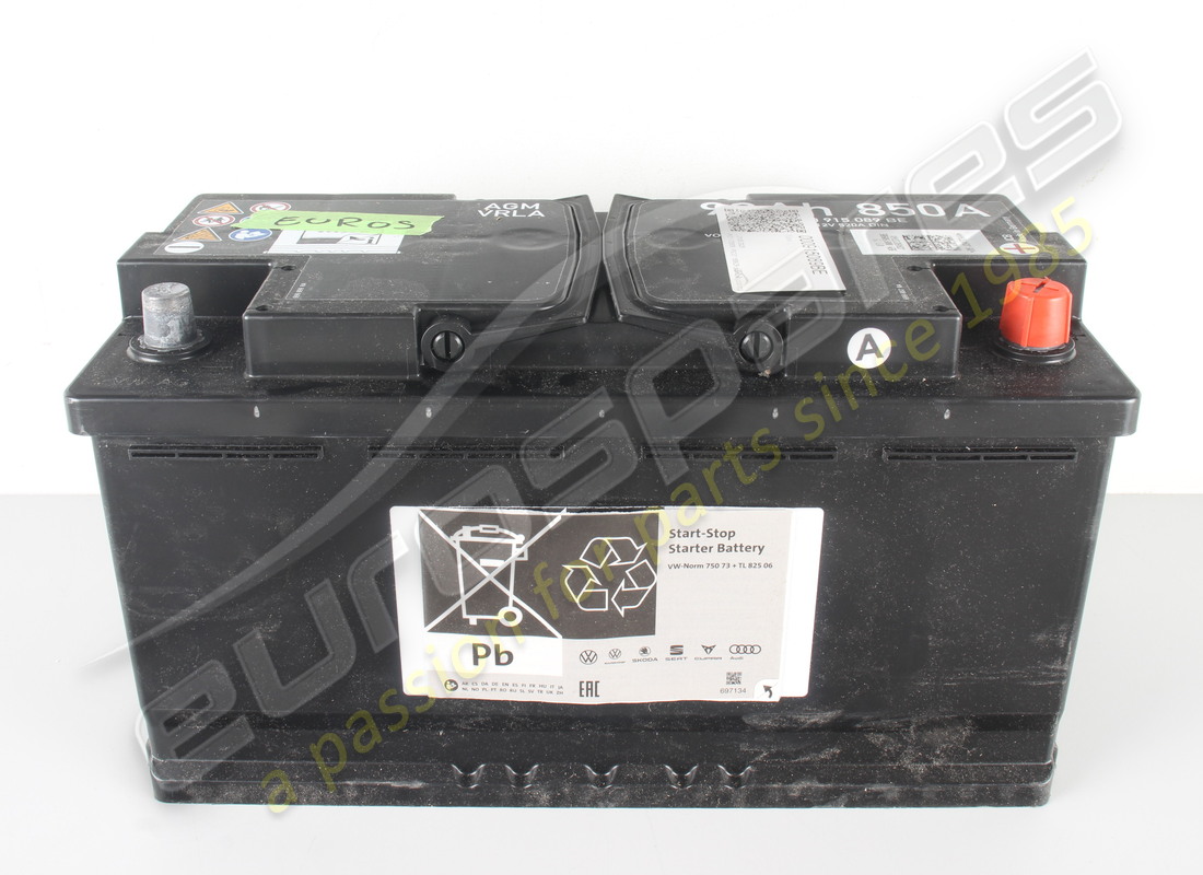 neue lamborghini batterie, gefüllt und aufgeladen (agm-batterie, für die aber auch ein kabelsatz benötigt wird. verwenden sie auch kabelsatz 4ml998105). teilenummer 000915089be (1)