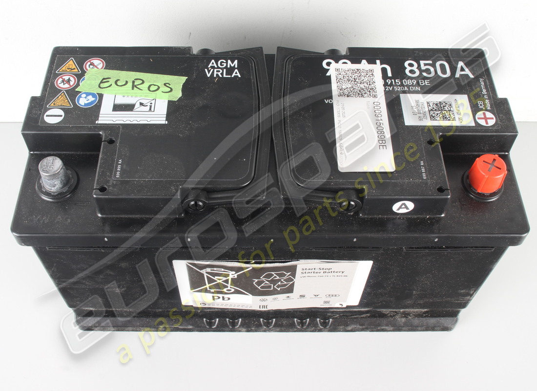 neue lamborghini batterie, gefüllt und aufgeladen (agm-batterie, für die aber auch ein kabelsatz benötigt wird. verwenden sie auch kabelsatz 4ml998105). teilenummer 000915089be (3)