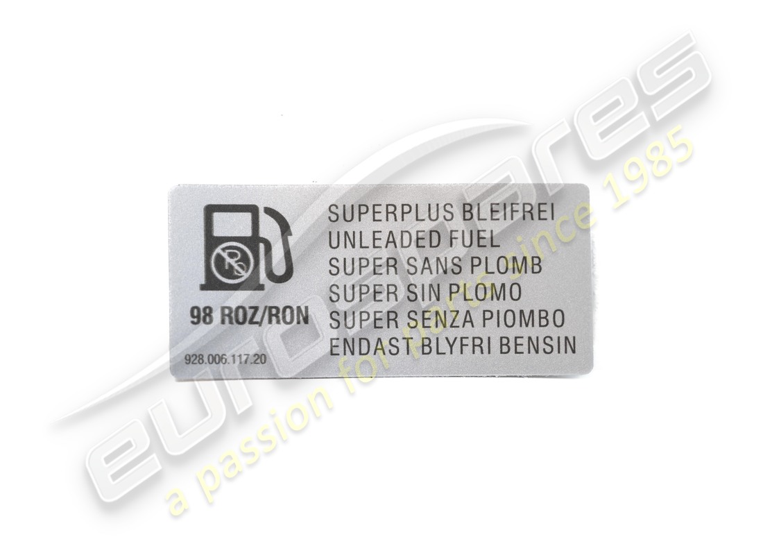 neuer porsche aufkleber – kraftstoffart – bleifrei. teilenummer 92800611720 (1)