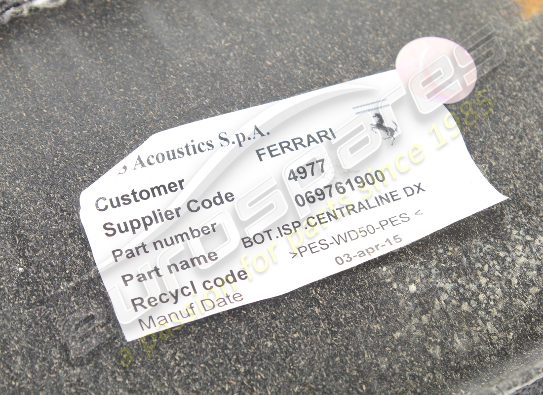 GEBRAUCHTES FERRARI RECHTES INSPEKTIONSFELD. TEILENUMMER 69761900 (4) gebrauchtes ferrari rechtes inspektionsfeld. teilenummer 69761900 (4)