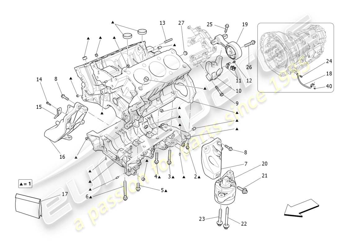 maserati qtp 3.0 tds v6 275hp (2015) kurbelgehäuse-teilediagramm